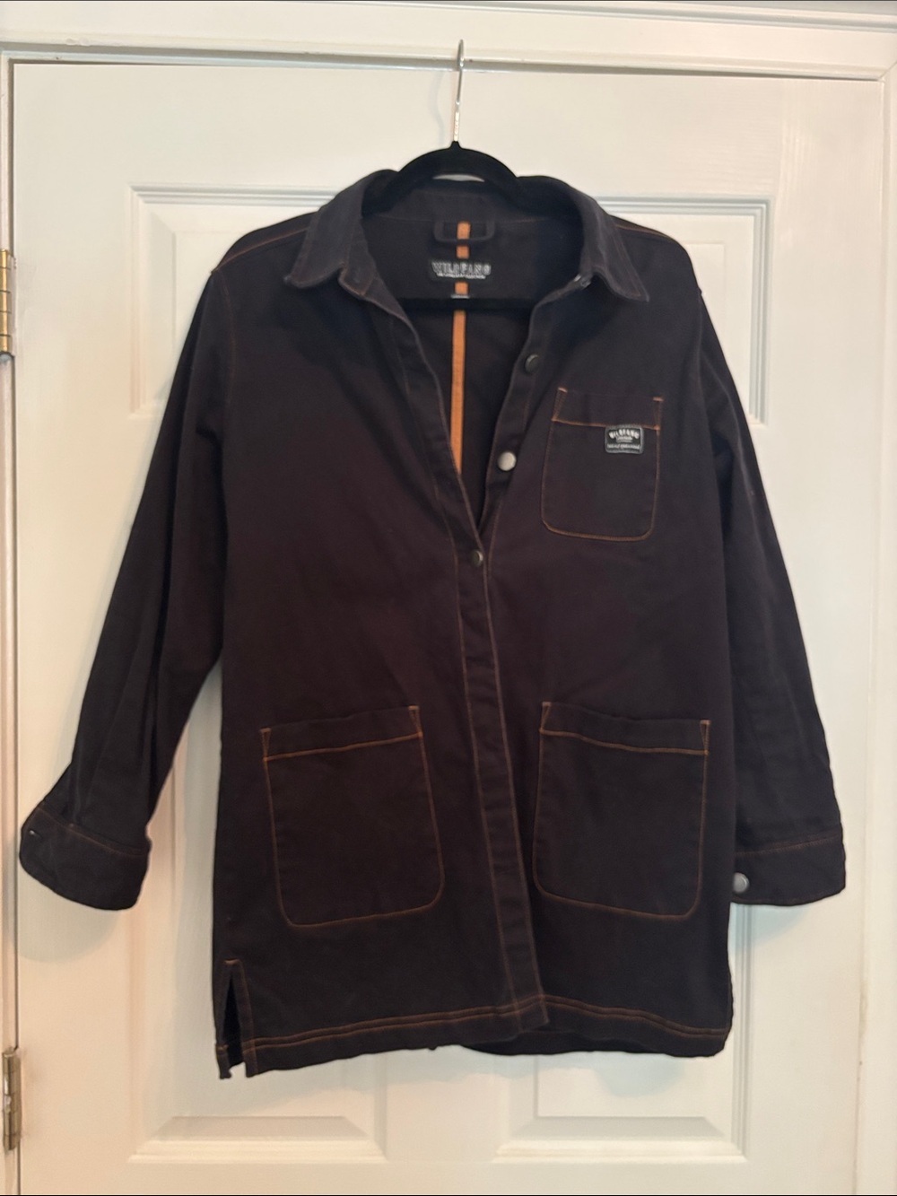 Wildfang Navy Chore Jacket with Orange Stitching